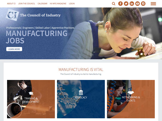Council of Industry website homepage