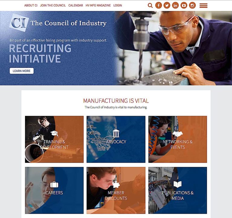 Council Of Industry Website Homepage