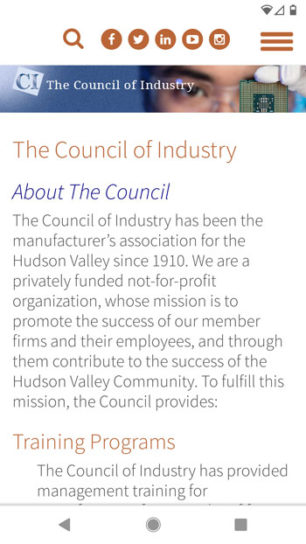 Council Of Industry website about page