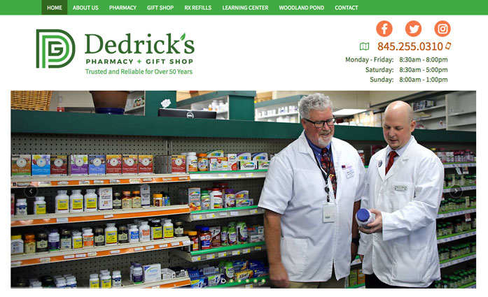 Dedricks Pharmacy website