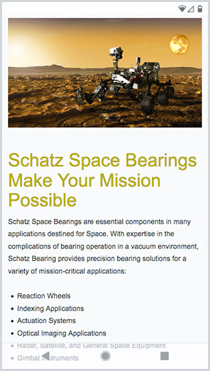 Mobile Website: Space Bearings
